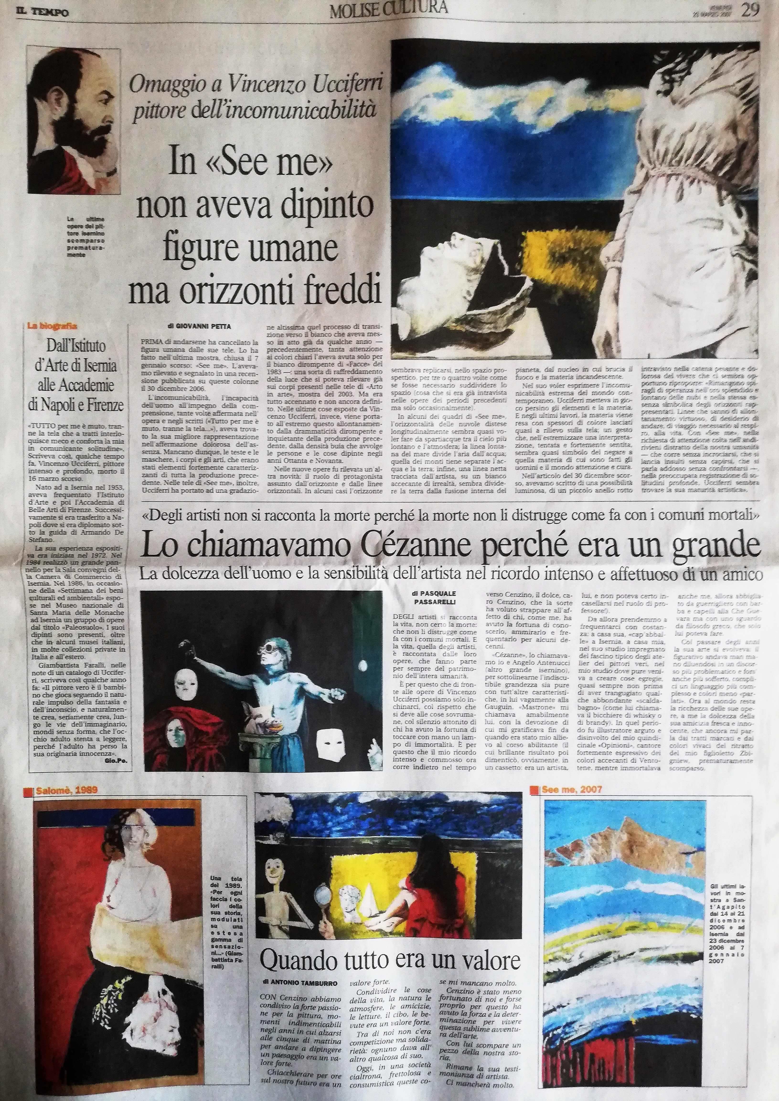 Pagina Cultura 23 marzo 2007 - Dedicata a Vincenzo Ucciferri