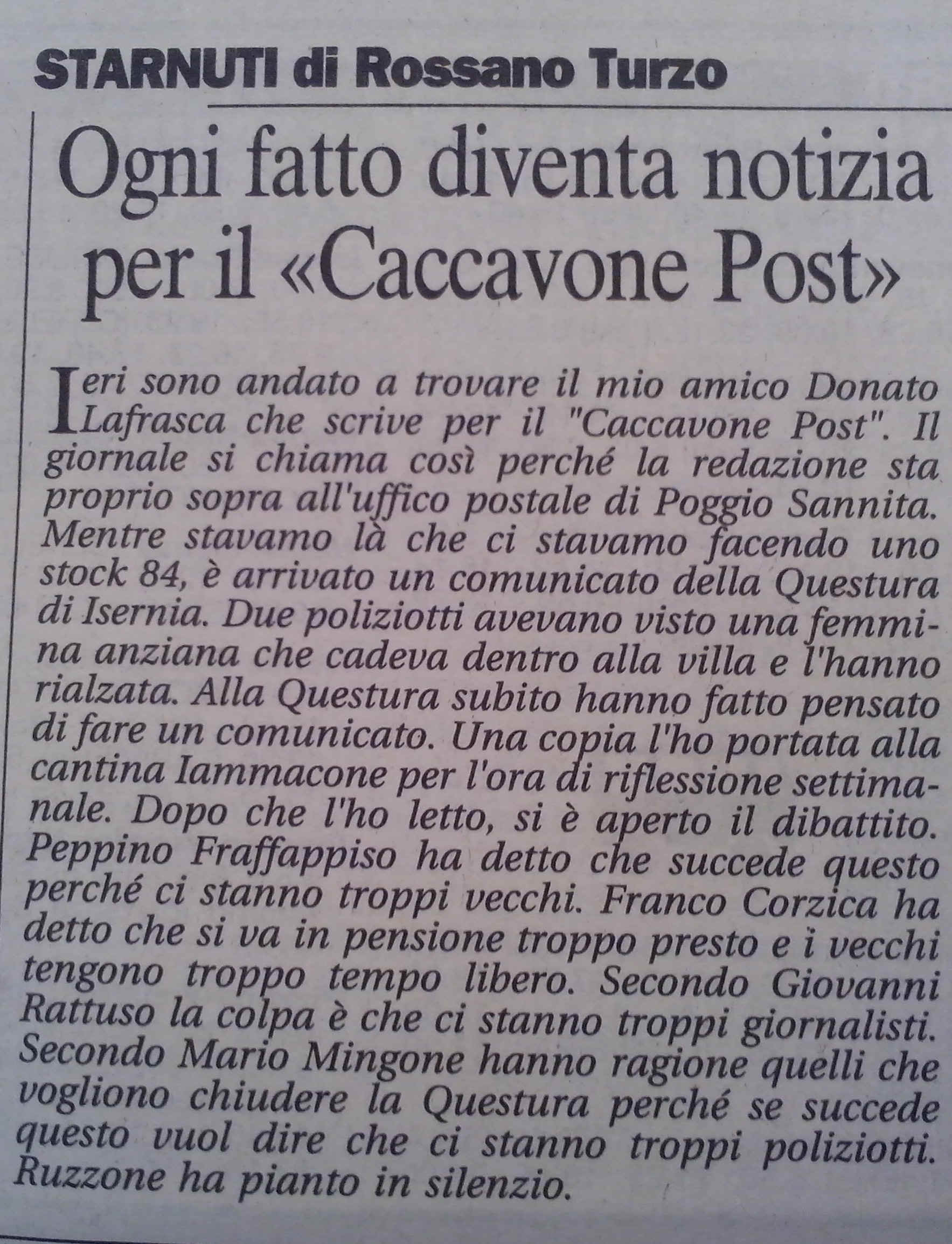 Giovanni Petta - Rossano Turzo - Starnuti - 27 gennaio 2007