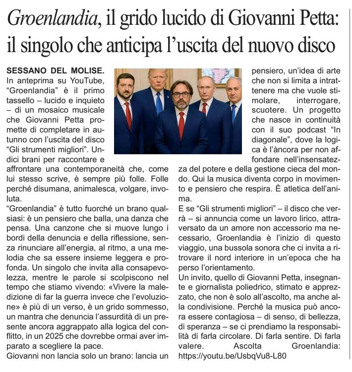 Groenlandia - Articolo di Primo Piano Molise - Giovanni Petta