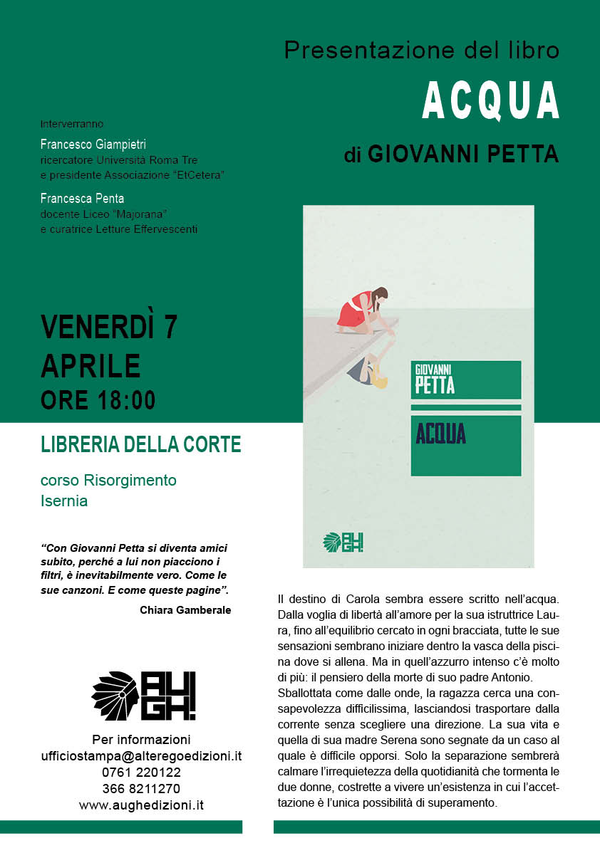 Giovanni Petta - Acqua - Presentazione - Libreria Della Corte
