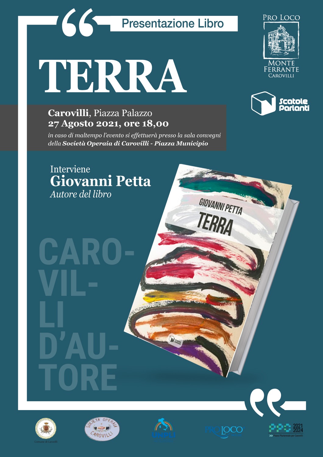 Giovanni Petta, Terra, Presentazione Carovilli - Locandina
