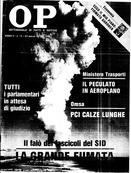 «Osservatore Politico», Mino Pecorelli, Copertina 27 marzo 1979